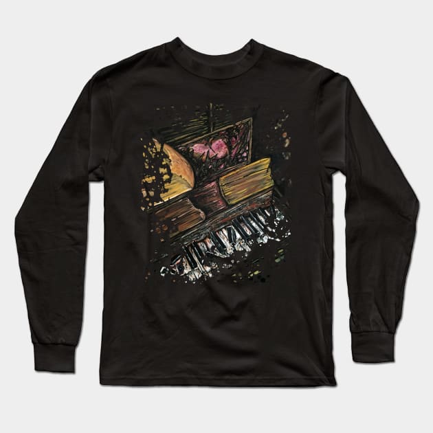 Broken Piano Long Sleeve T-Shirt by adamzworld